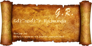 Gáspár Rajmunda névjegykártya